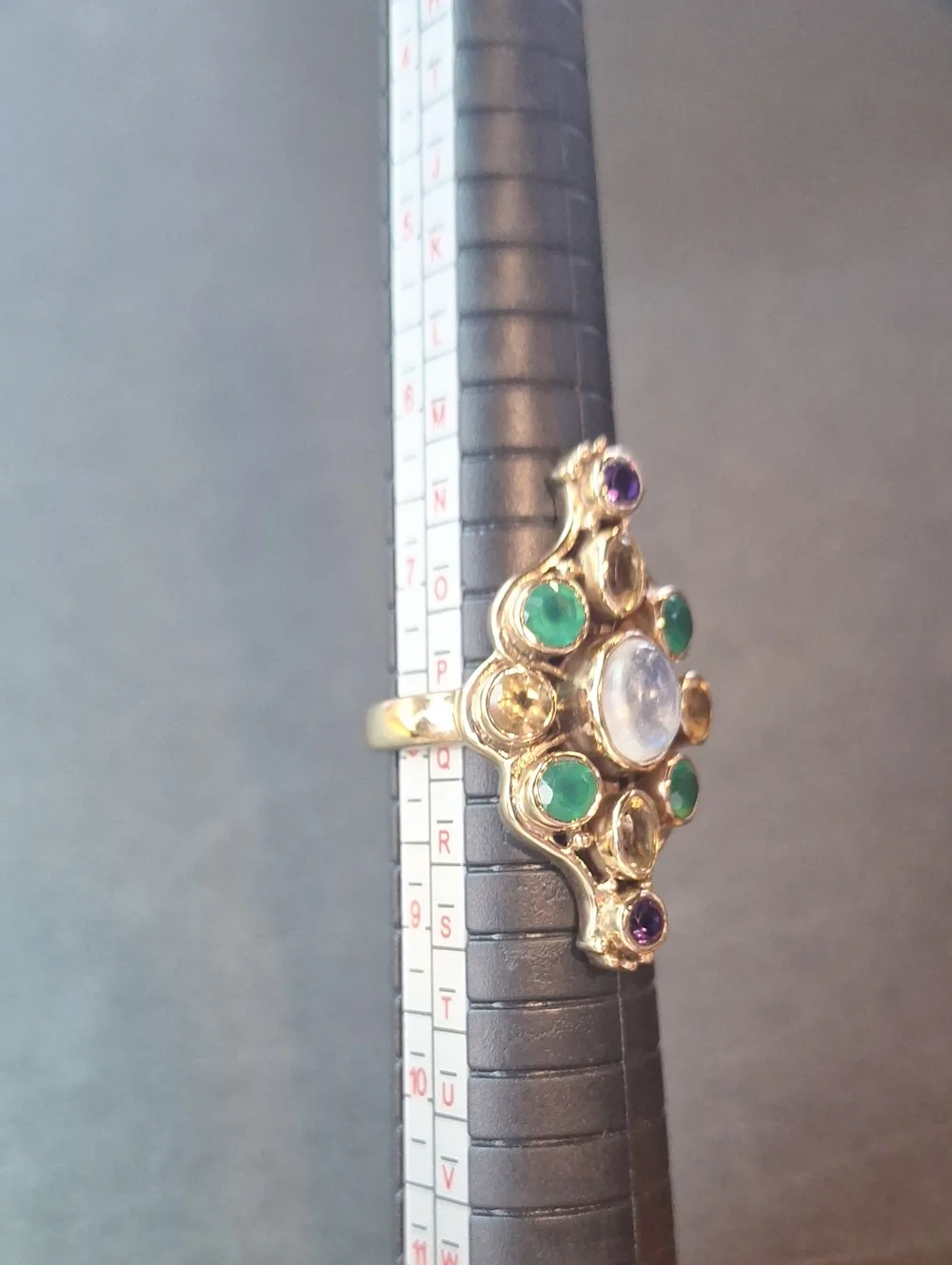 Nicky Butler Gold-Tone Multigemstone Statement Ring - Green & Purple Accents